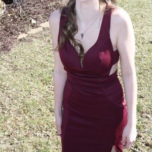 Dark maroon dress